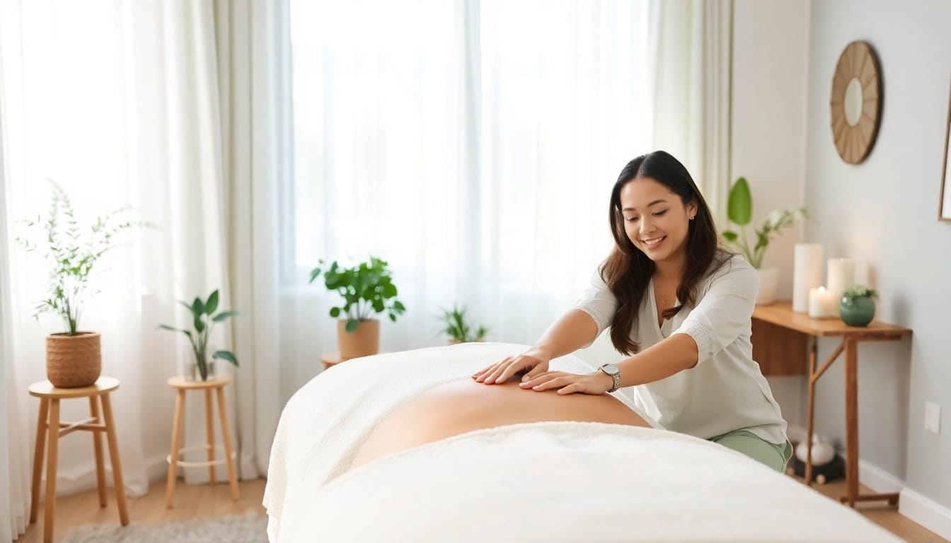 전문 마사지사가 고요한 가정 환경에서 편안한 마사지를 제공하는 모습을 보여주는 평택출장마사지 서비스.