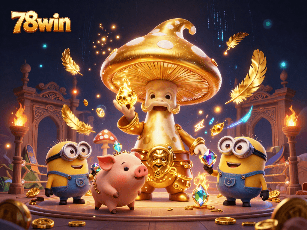 Engage in thrilling gaming adventures with 78win's vibrant 3D casino challenge featuring magical elements.