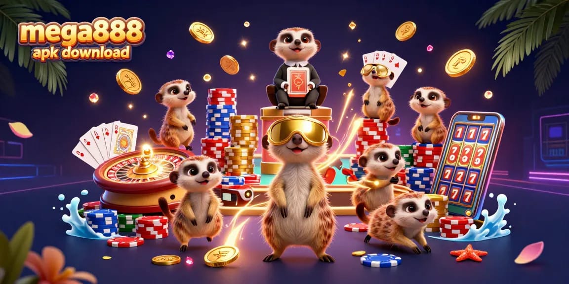 Experience the excitement with mega888 apk download as meerkats operate a vibrant casino.