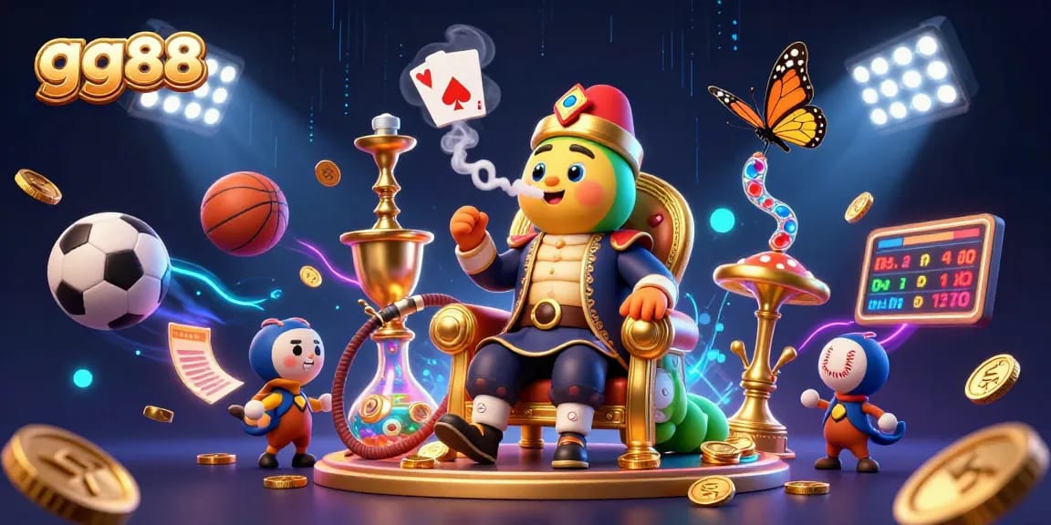 Experience the thrilling atmosphere of gg88 with a vibrant 3D casino scene filled with dynamic gameplay elements.