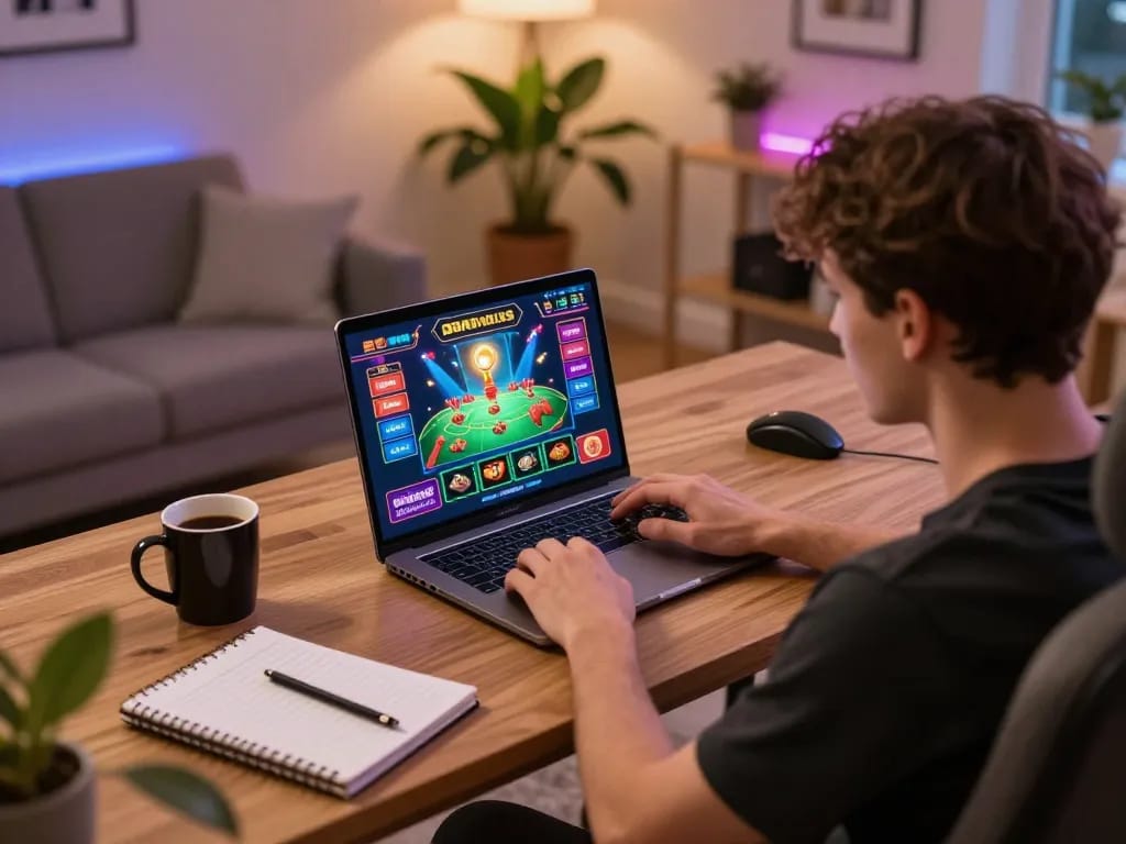 Experience topgamebai action in an online gaming session with vibrant casino visuals