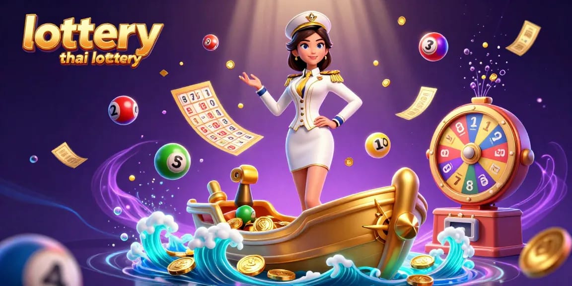 Engage with lottery thai lottery excitement through a vibrant 3D illustration showcasing dynamic lottery elements.