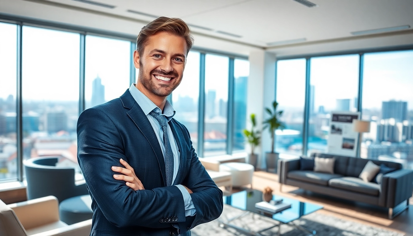 Immobilienmakler Frankfurt Eschersheim erklärt professionelle Dienstleistungen in einem modernen Büro.