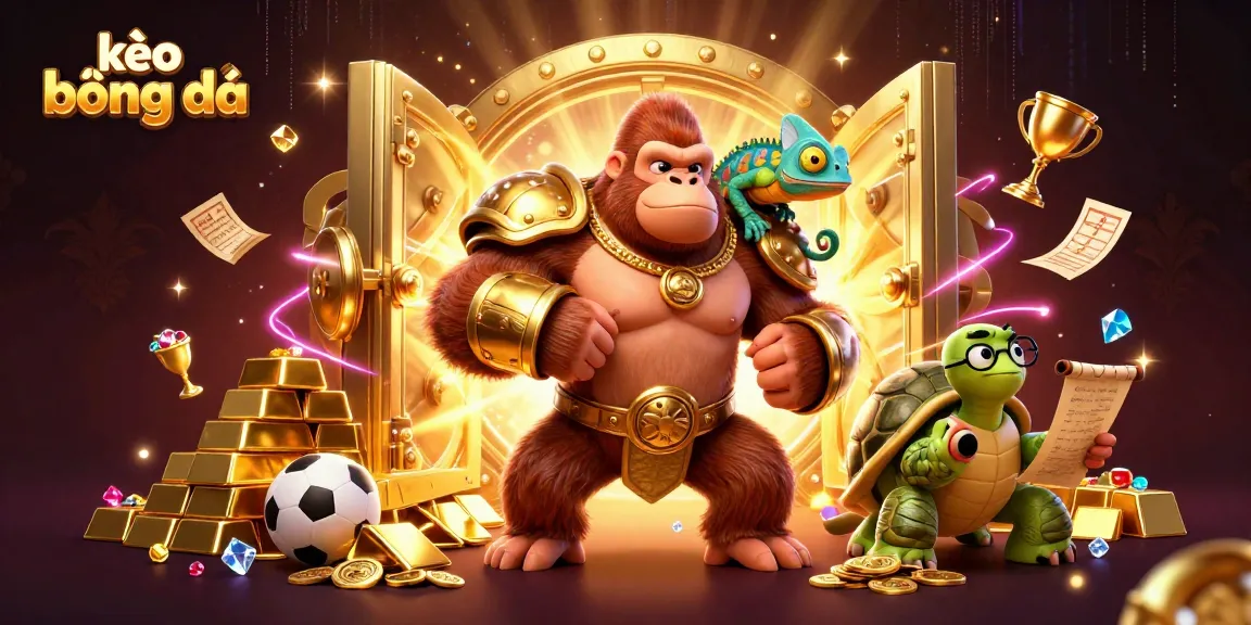 Place bets strategically with kèo bóng đá, showcasing vibrant sports betting elements and engaging characters.
