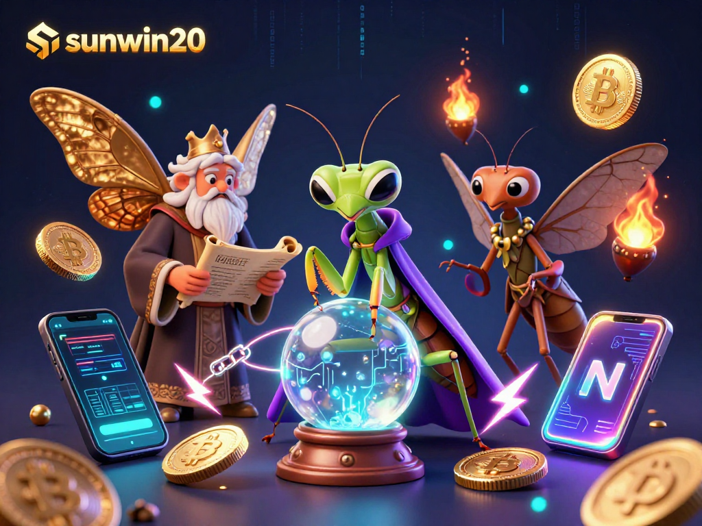 Engage with the mystical world of sunwin20, featuring a fortune teller and coins in vibrant 3D.
