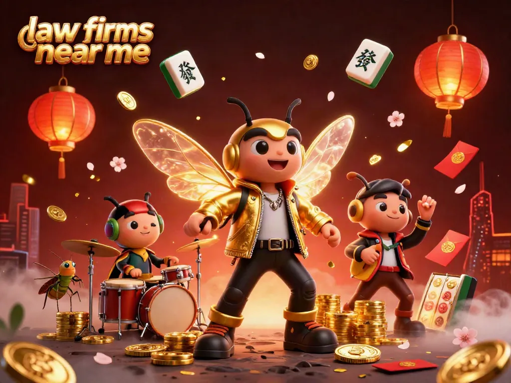 Dynamic casino scene featuring law firms near me with 3D characters and gambling elements.