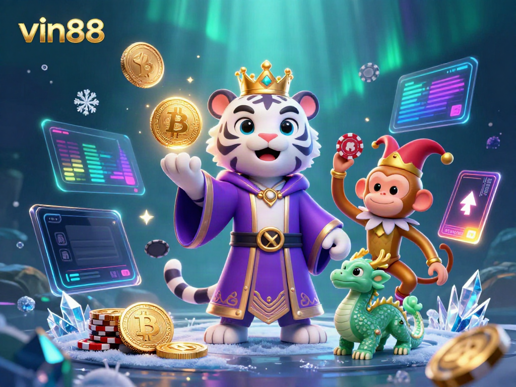 Experience thrilling betting with vin88, capturing excitement in a vibrant casino scene.