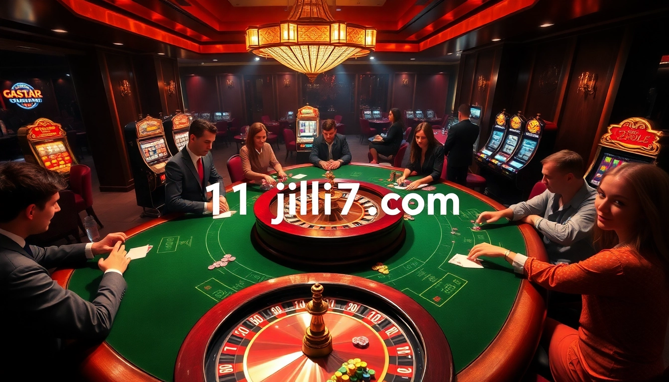 Experience thrilling gaming with 11jili7.com at a luxurious casino table.